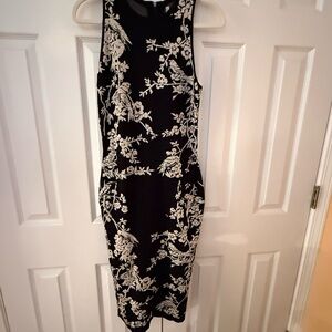 RACHEL Rachel Roy Black and Cream Midi Dress